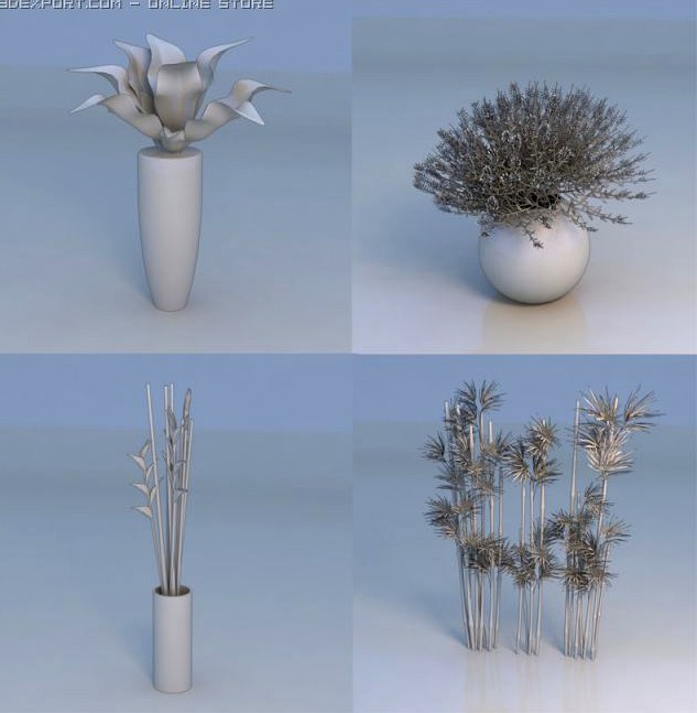 Plant flowers bamboo 3D Model