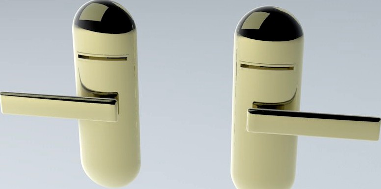 Hotel Door Handle Latch with Roomcard Reader Left and Right3d model