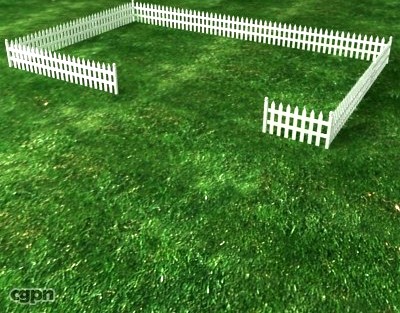 Picket Yard Fence3d model