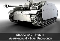 3D Model StuG III - Ausf G - Early Production - 21935