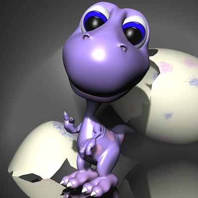 Baby dino cartoon RIGGED