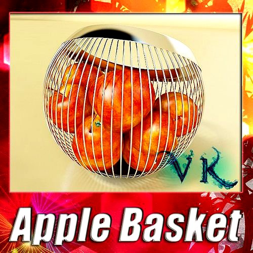 Red Apples in Decorative Metal Wire Container
