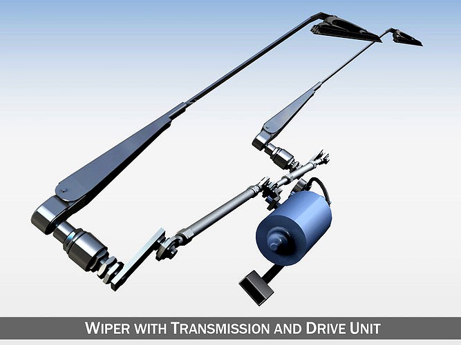 Wiper with transmission and drive unit