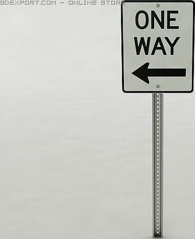 One Way Sign 3D Model