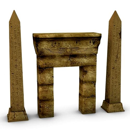 Egyptian obelisk and gate