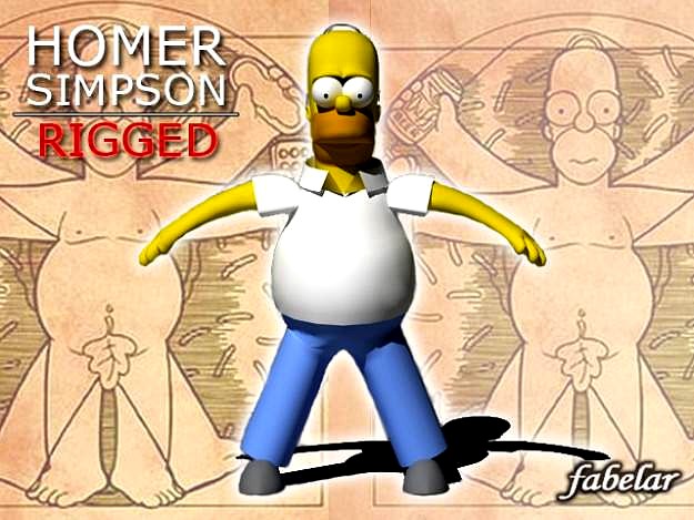 Homer Simpson rigged