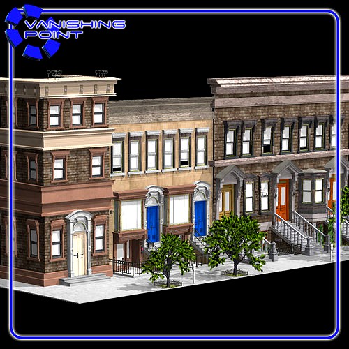 Brownstone Street Scene 1