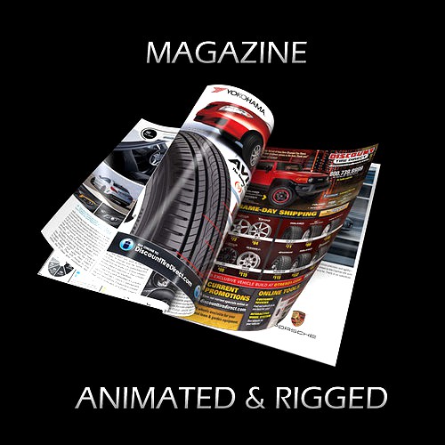 Magazine Opening Rigged Animated