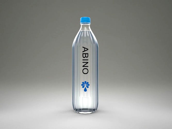 Bottles with mineral water 3D model