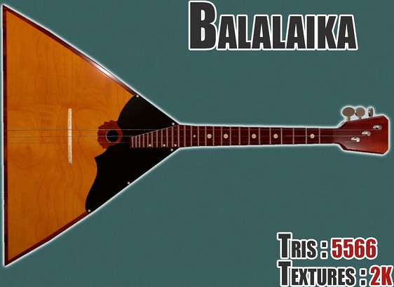 Balalaika PBR textures model