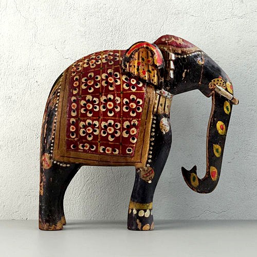 Vintage Indian Solid Wood Elephant