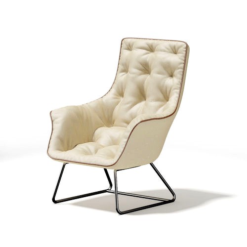 Beige Leather Armchair