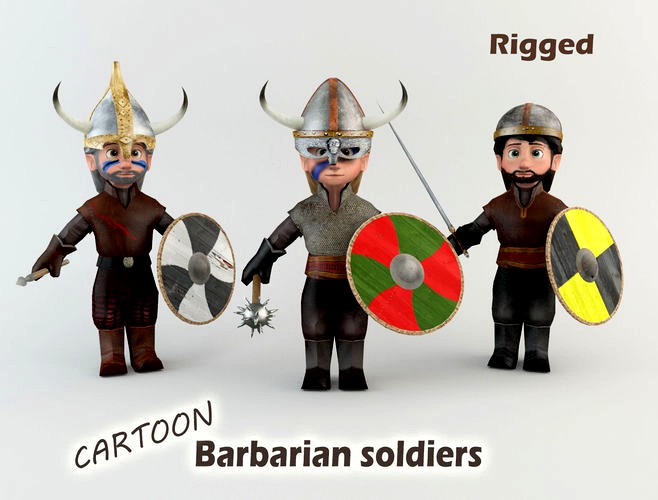 Cartoon Barbarian soldiers
