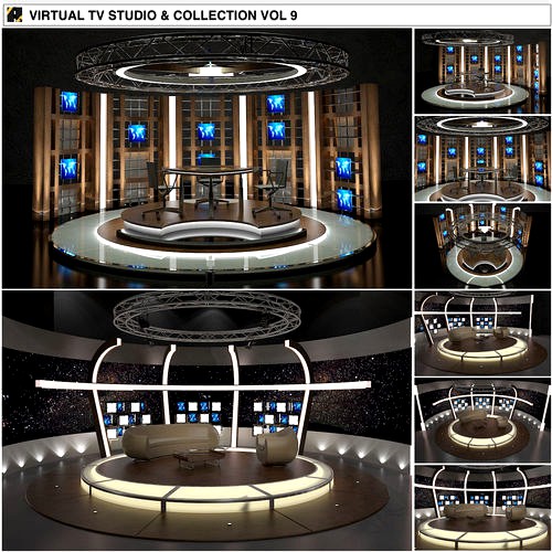 Virtual TV Studio Chat Sets Collection 9