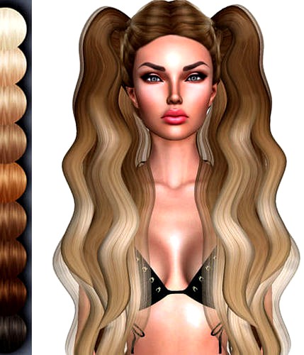 Hiyana Female hair style 3d rigged 3D model