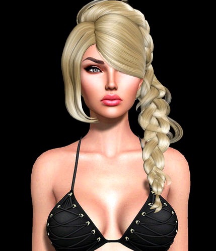 Jaga Female hair style 3d rigged 3D model