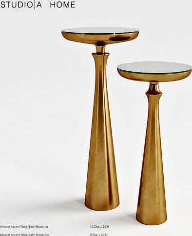 STIDIO I A HOME Minaret Satin Brass Small Accent Table