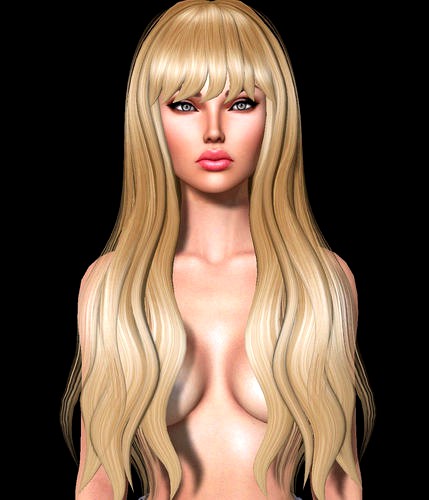 Bonnie Female hair style 3d rigged 3D model 3D model