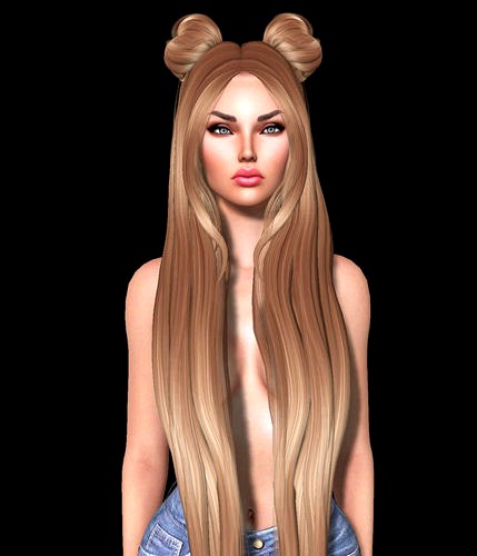 Charming Female hair style 3d rigged 3D model 3D model