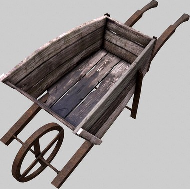 Wooden wheelbarrow