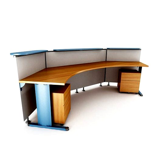 Brown modern office table reception desk  48 AM53