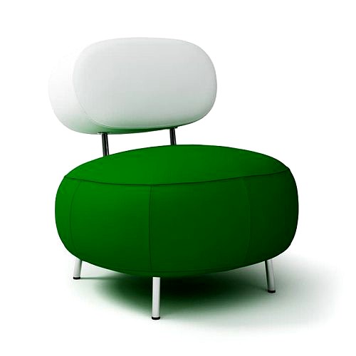 Green-and-white modern armchair 058 am92