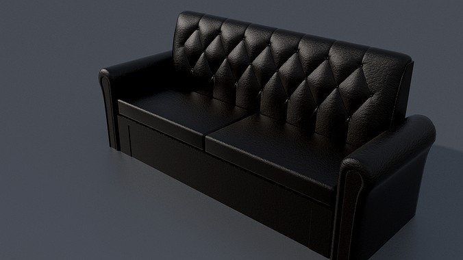 Tufted leather sofa