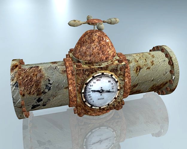 Rusted Pipe with Meter