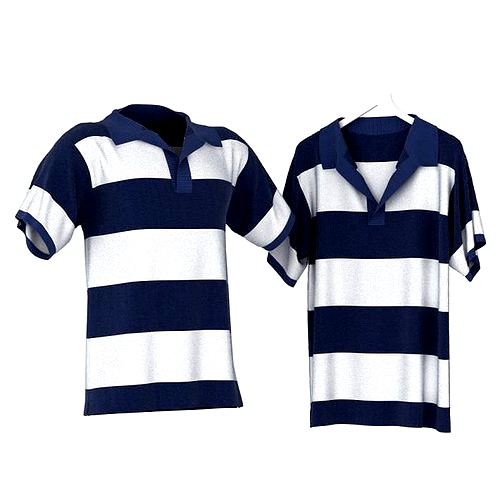 Blue And White Striped Polo