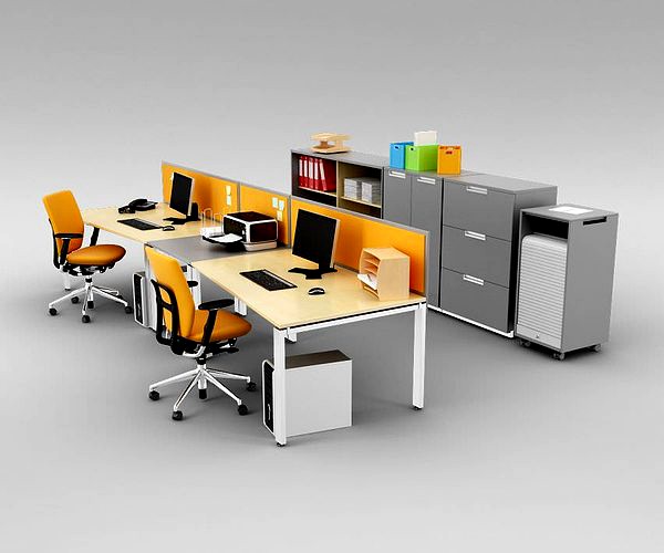 Yellow And Grey Office Set