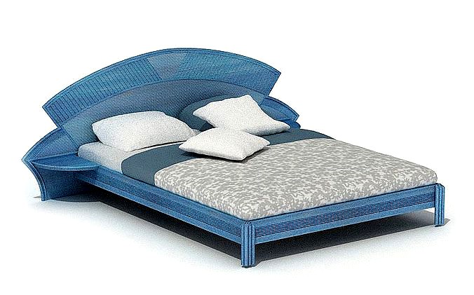 Light Blue Bed With Pillow