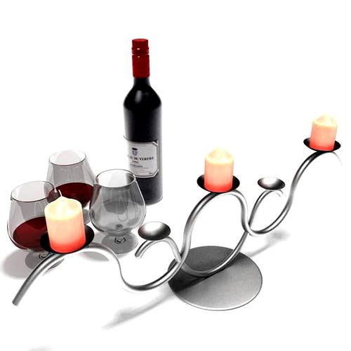 Modern Silver Candle Holder