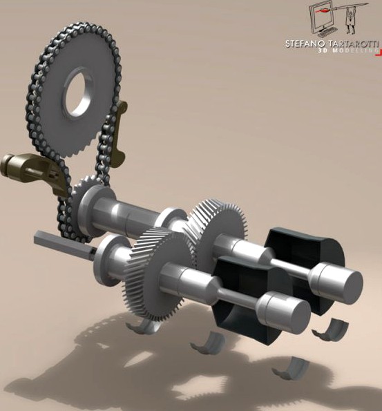 Driveshaft gear and sprocket assembly 3D Model