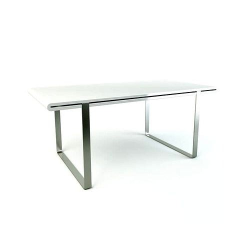 Sleek Drafting Table  Silver And White