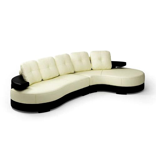 Modern White Leather Couch