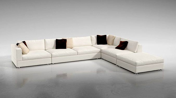 White L Shaped Sofa