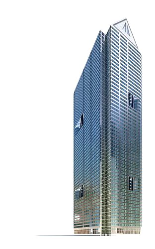 Silver Modern  Skyscraper With Pointed Top
