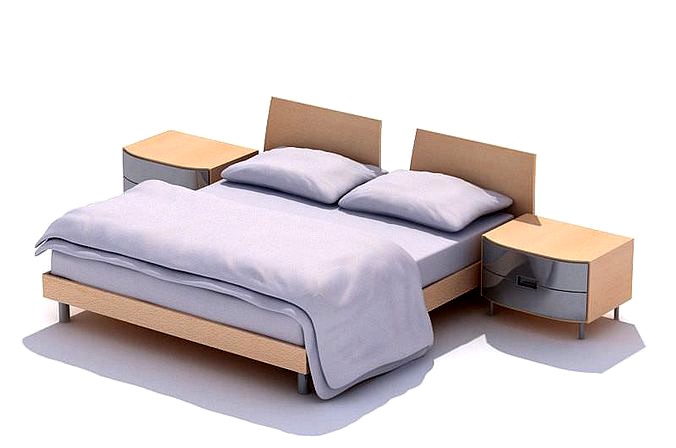 Platform Bed  Night Stands