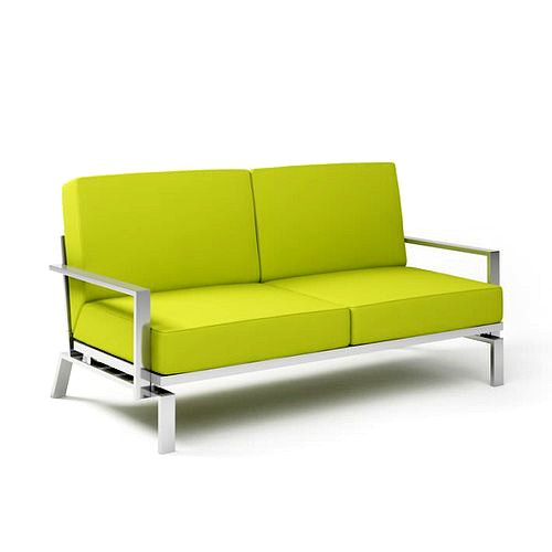 Modern Steel Lime Loveseat