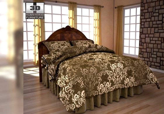 Ashley Buckingham Queen Panel Headboard Bed 3D Model