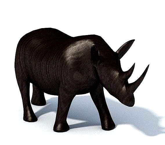 Wooden Rhinocero Decoration