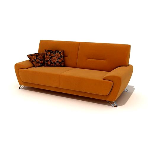 Orange Sofa With Matching Pillows