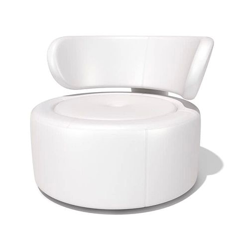 White Rounded Back Seat Chair