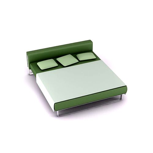 Retro Green Metal Minimalist Bed