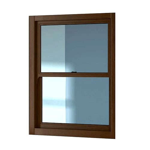 Brown Wooden Sash Window