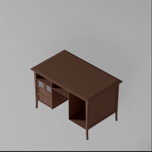 Low poly traditional classic desk