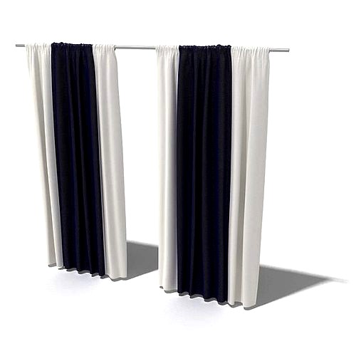 Long Black And White Curtains