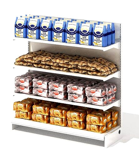 Grocery Store Shelf With Baking Goods