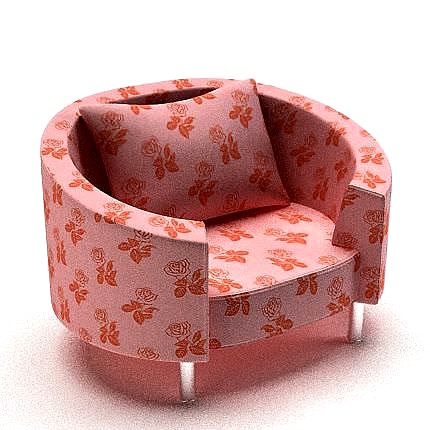 Pink Armchair With Floral Design