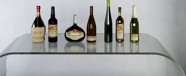 Luxury Wine Bottles MAX 2011 3D Model
